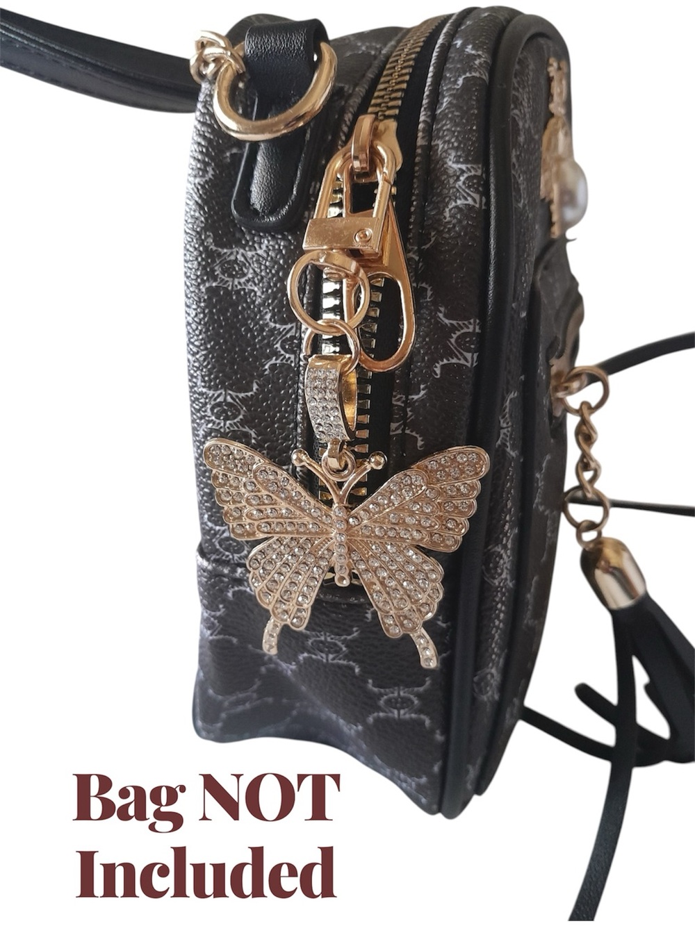 Butterfly Purse Charm Rhinestone Crystal Keychain 1pc - Picture 7 of 10